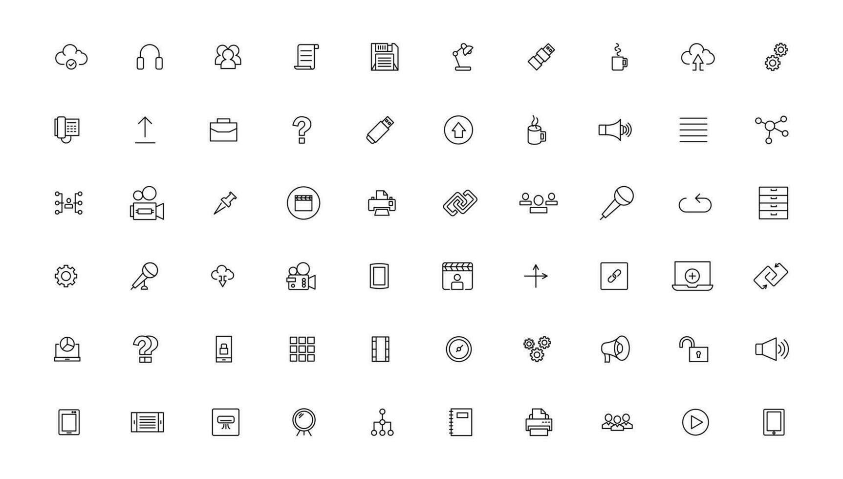 Project management icon collection. Time management and planning concept. Line icon set vector