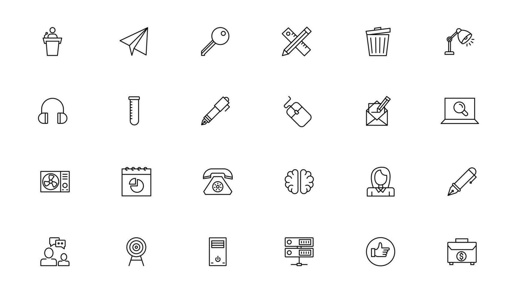 Business and management line icons set. Management icon collection. Vector illustrator