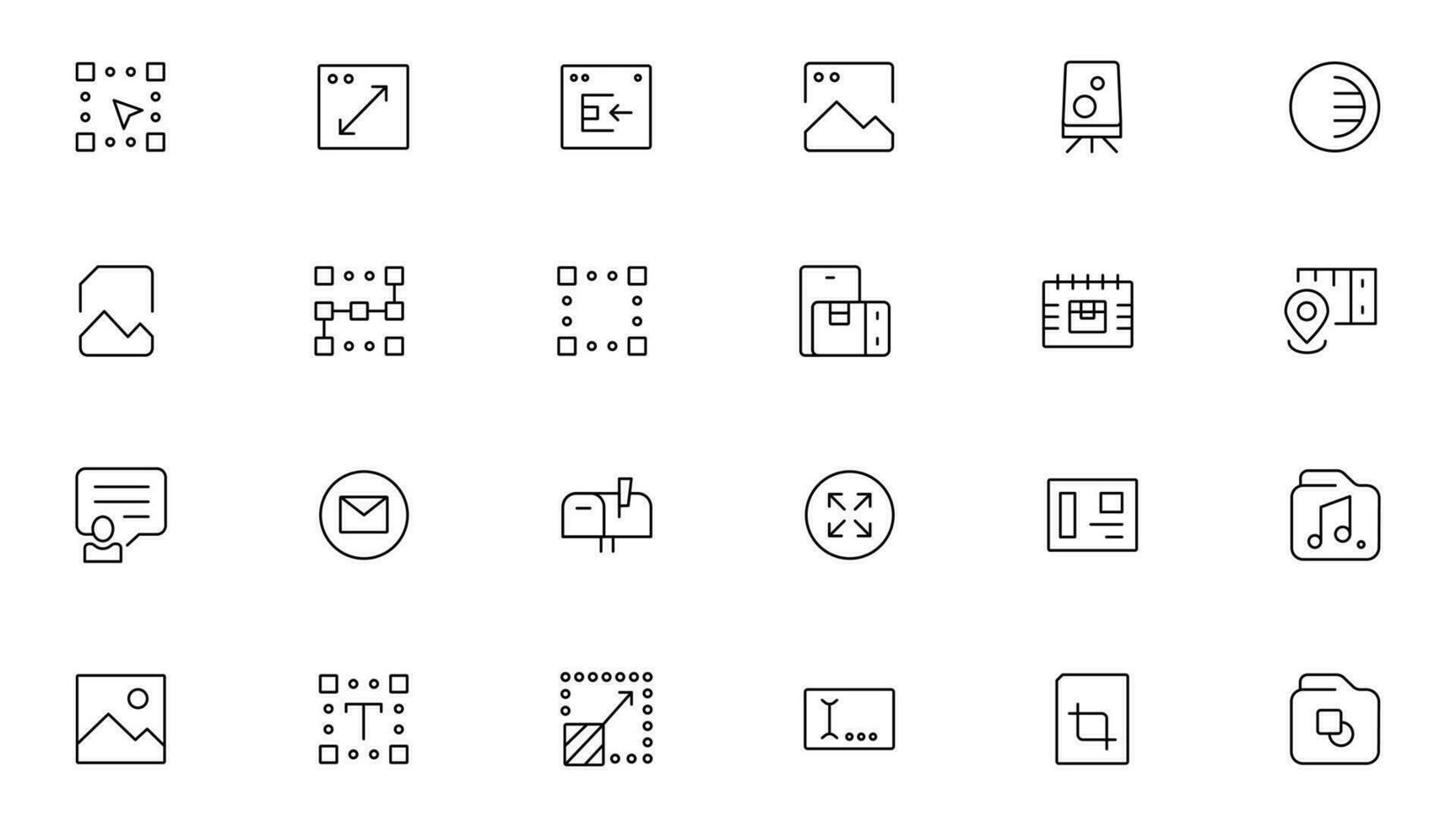 Business and marketing, programming, data management, internet connection, social network, computing, information. Thin line blue icons set. Flat vector illustration