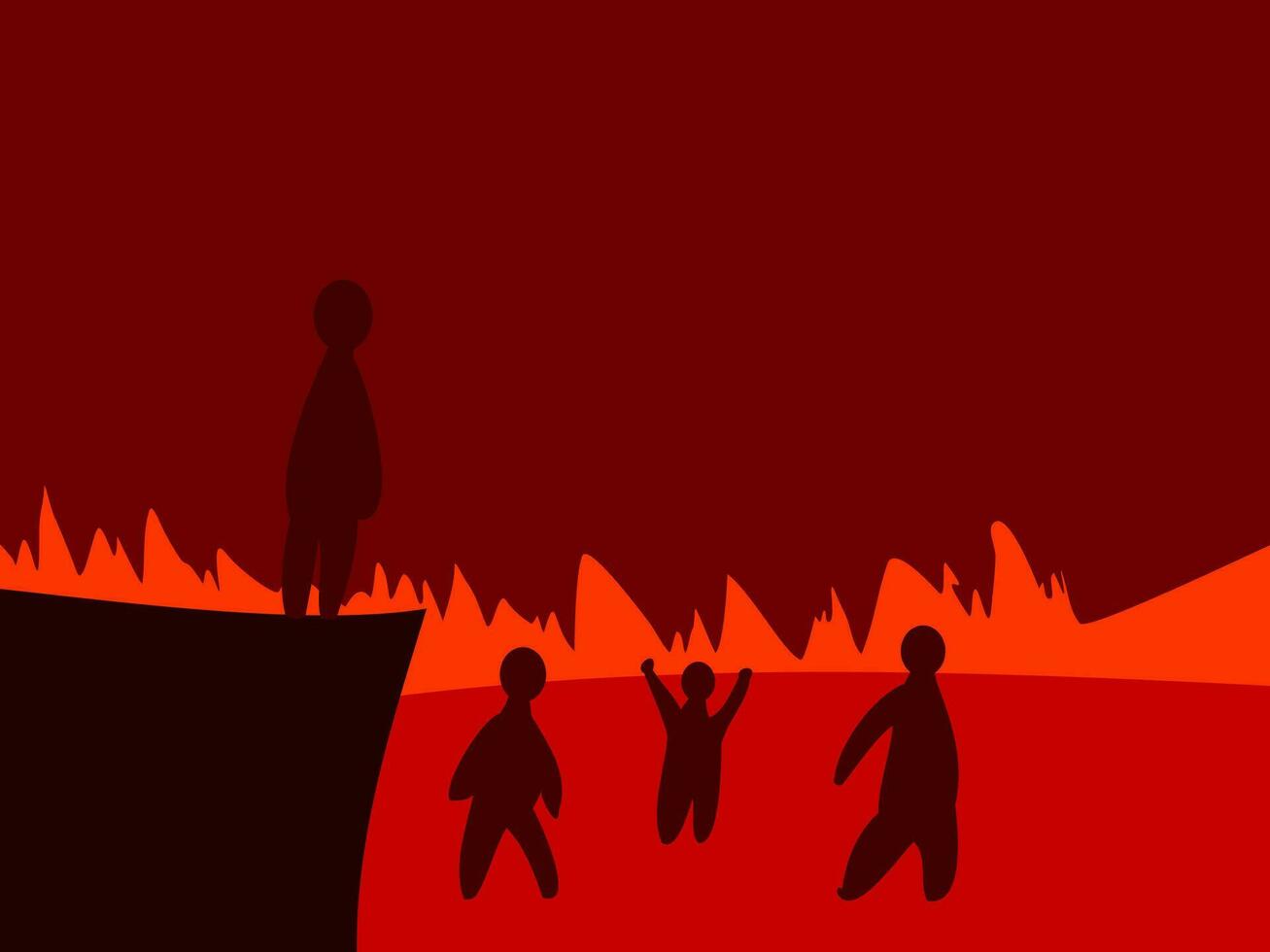 silhouettes of people being tortured in hell vector
