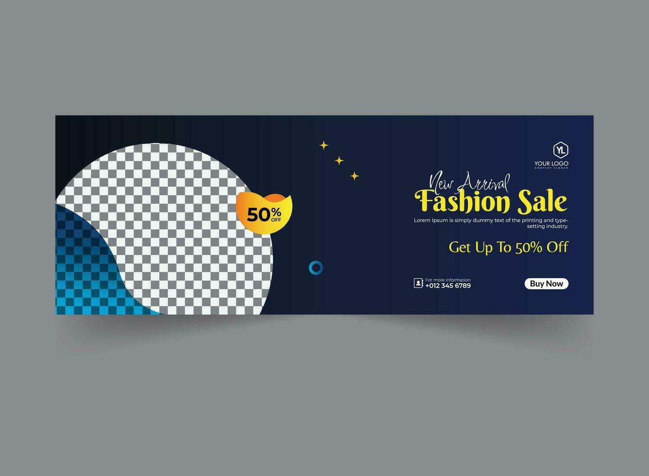 Fashion social media cover banner modern webinar for cloth fashion branding, business cover template geometric shape design for attractive abstract elements post background space for web banner design vector