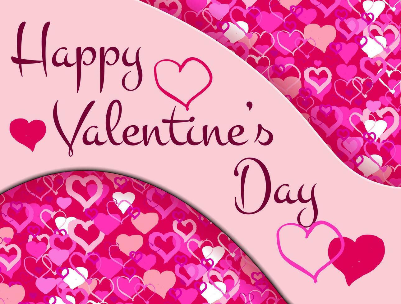 Saint valentine's day postcard with papercut effect vector