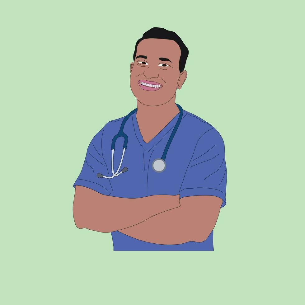 doctor in a hospital vector art