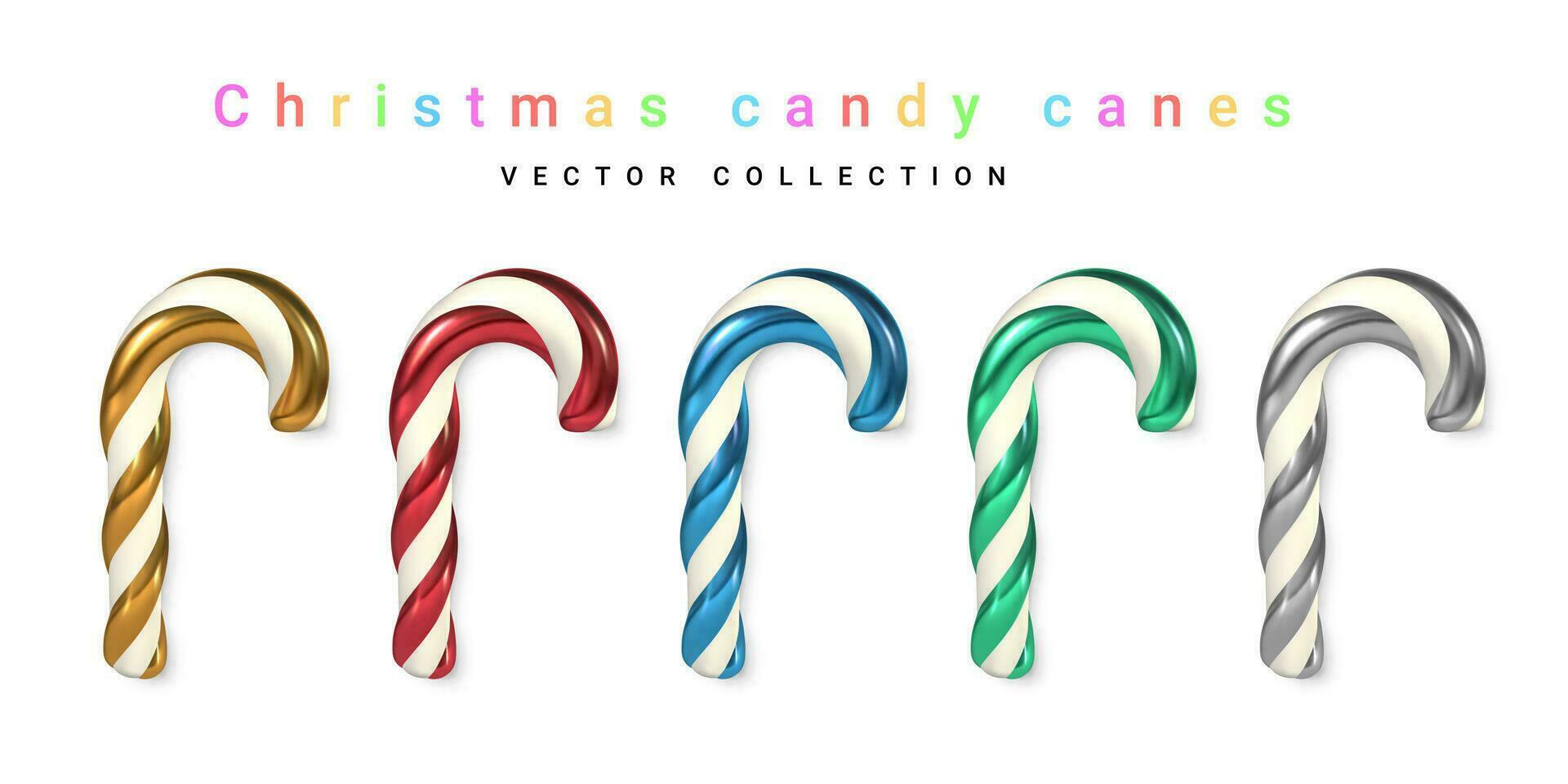 Christmas candy cane isolated on white background. Template for xmas or New Year greeting card. Vector illustration