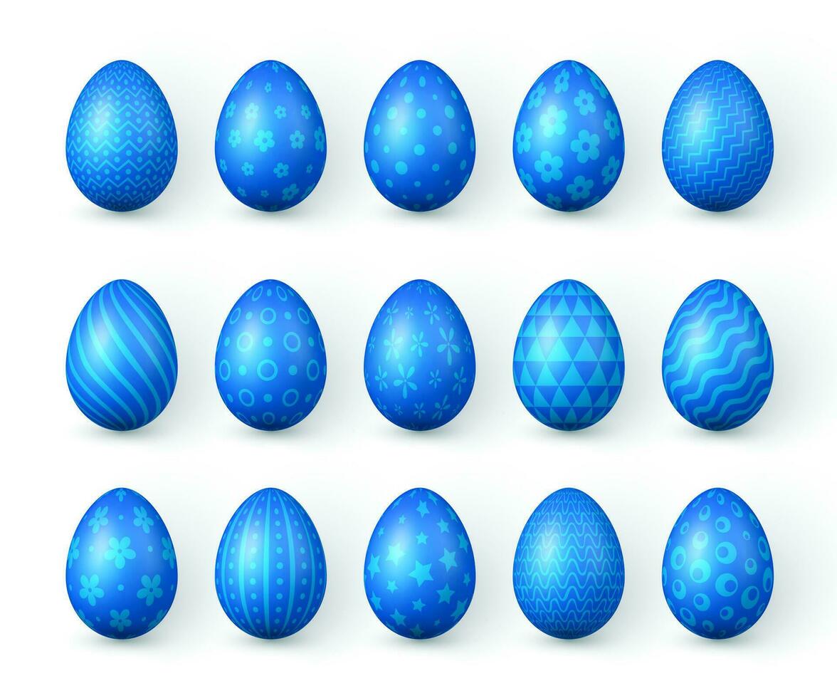 Happy Easter. Color Easter eggs on white background. Vector illustration