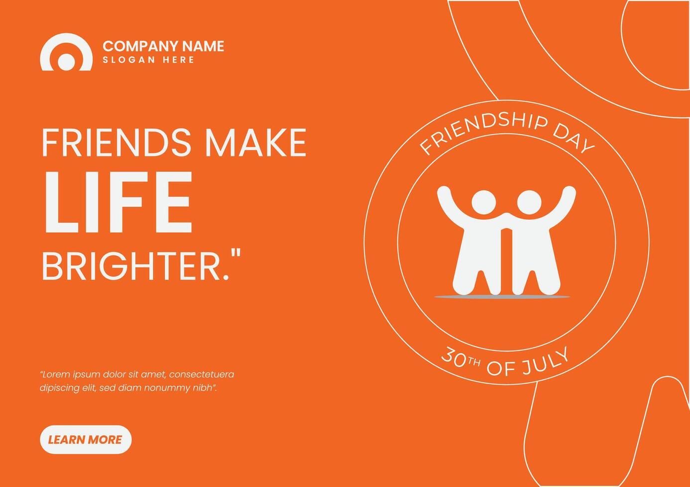 Friendship Day Social Media Banner Design Template vector