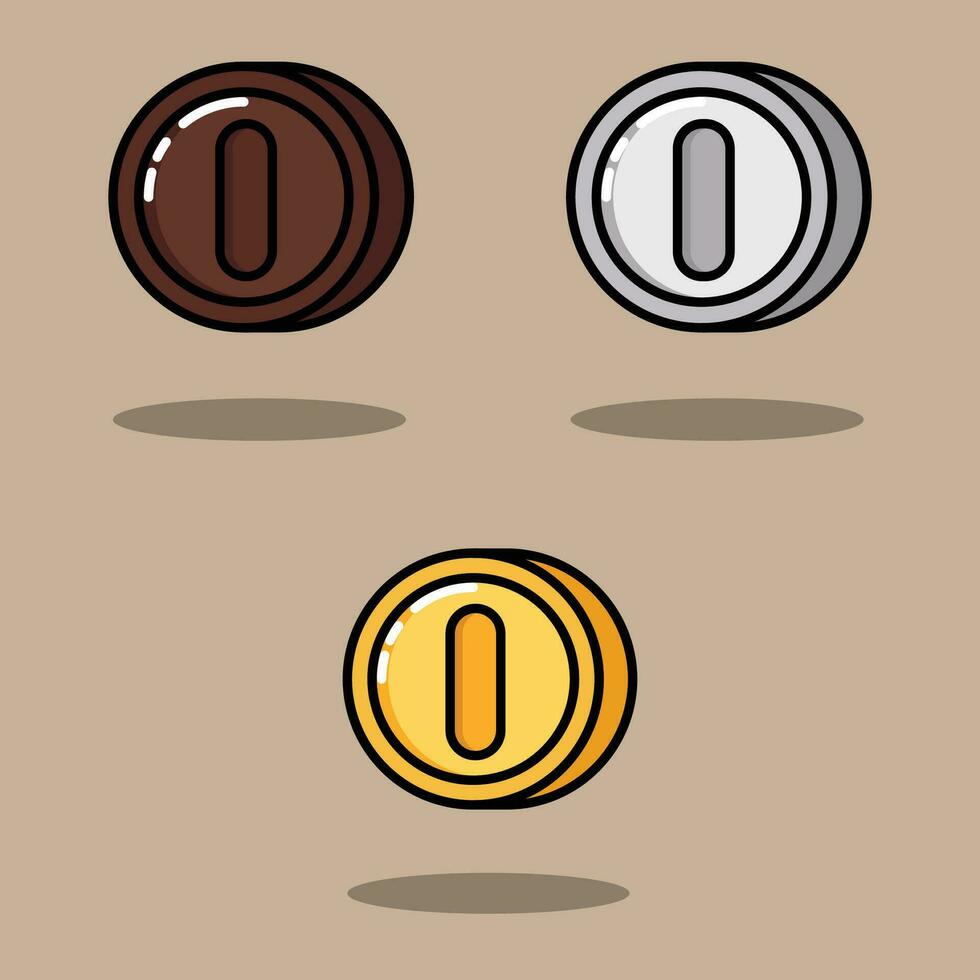 The Illustration of Set Coin Game vector