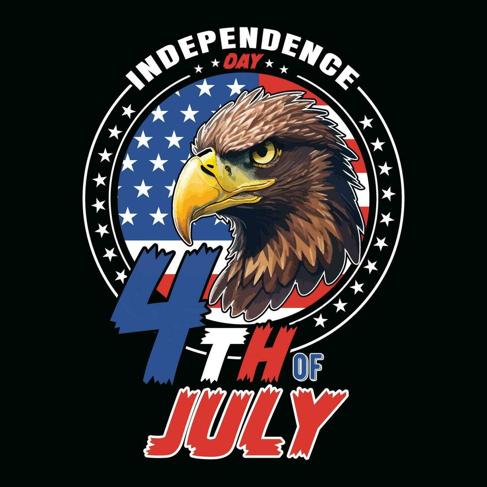 Independence day 4th of July American t-shirt design. vector