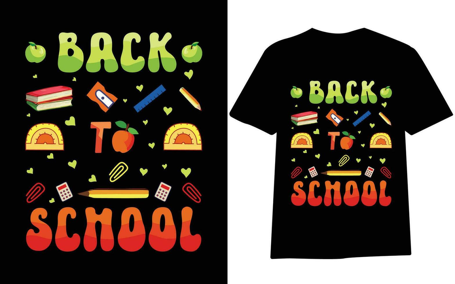 Back to school t-shirt design, first day at school , hundred days of School, typography t-shirt design for kids. vector