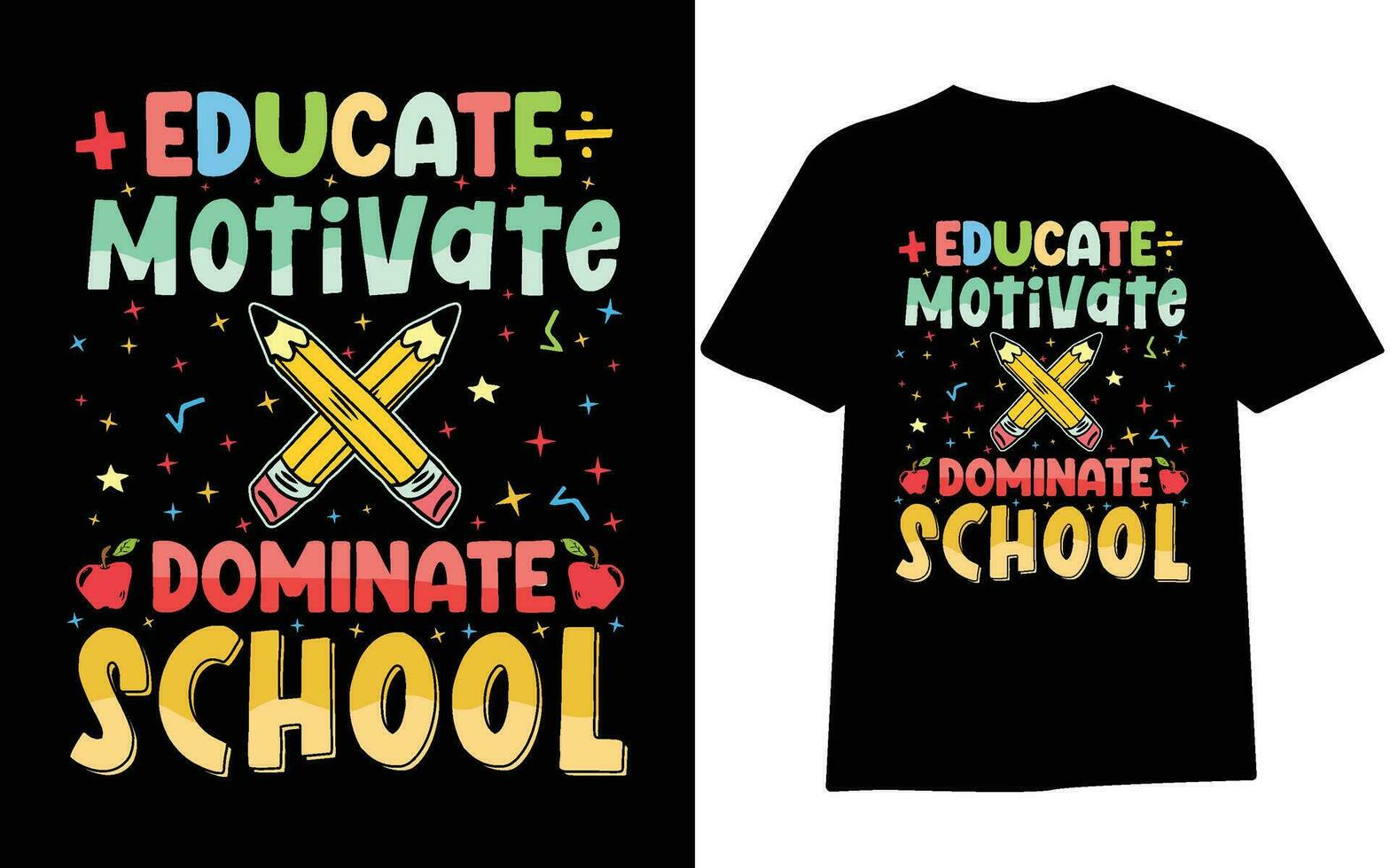 Back to school t-shirt design, first day at school , hundred days of School, typography t-shirt design for kids. vector