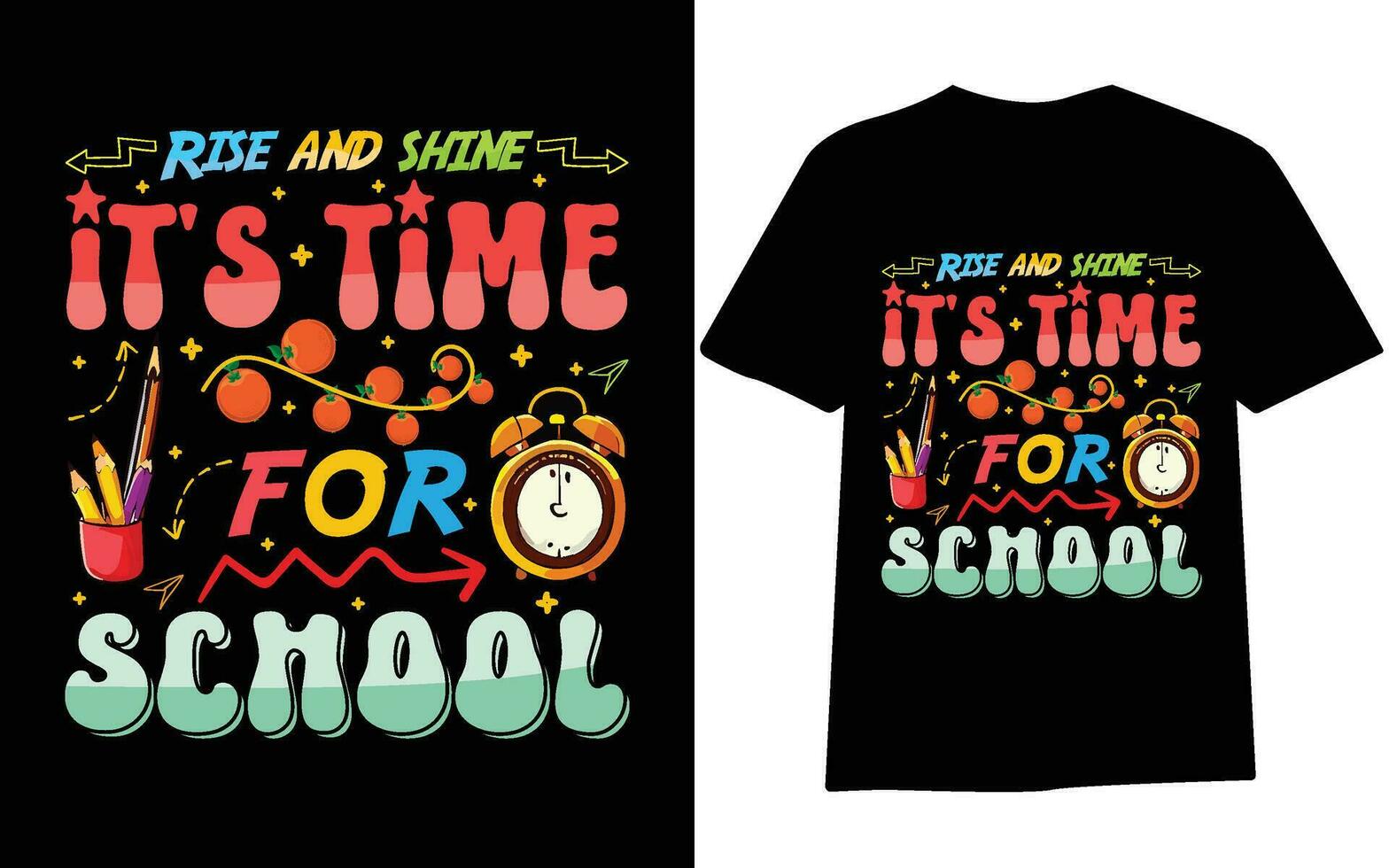 Back to school t-shirt design, first day at school , hundred days of School, typography t-shirt design for kids. vector