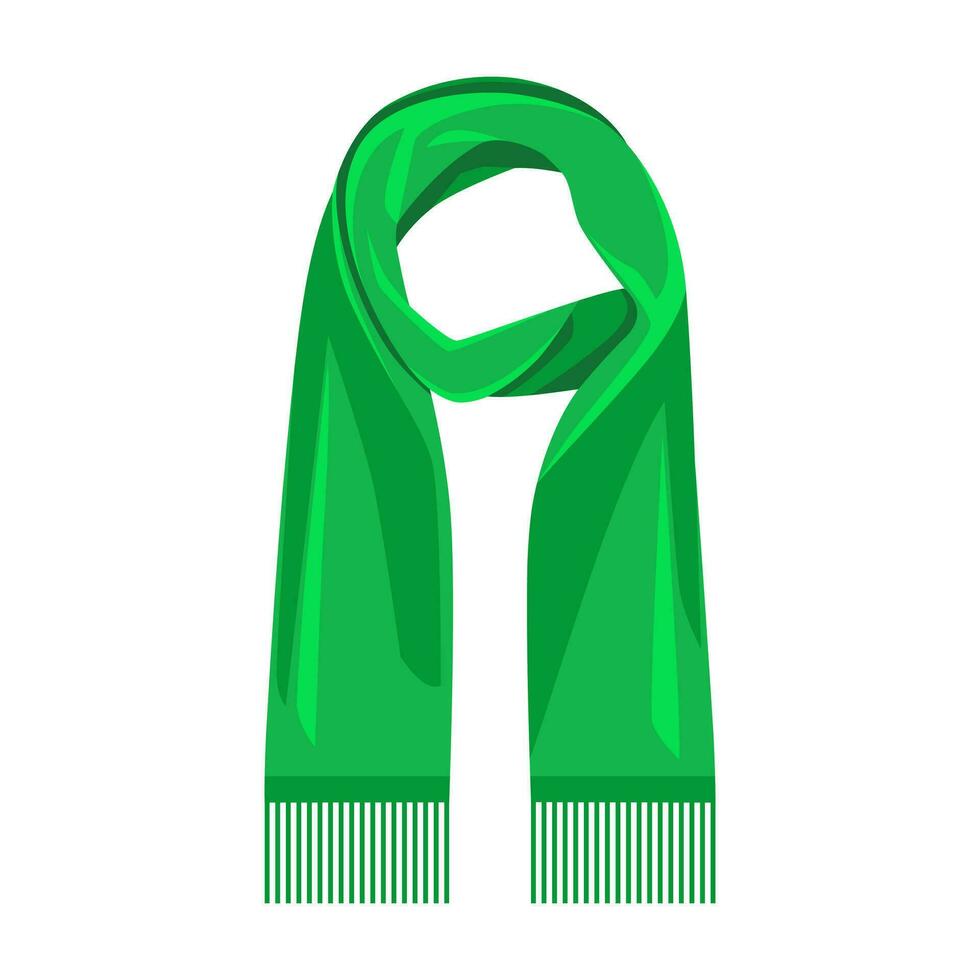 vector ilustración de verde bufanda, aislado en blanco antecedentes. invierno bufanda