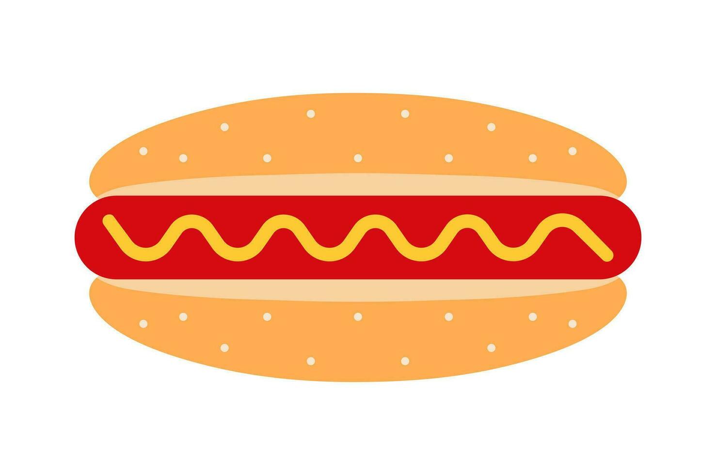 Hotdog vector isolated on white background, flat illustration fast food for poster, menus, brochure, web and icon fastfood