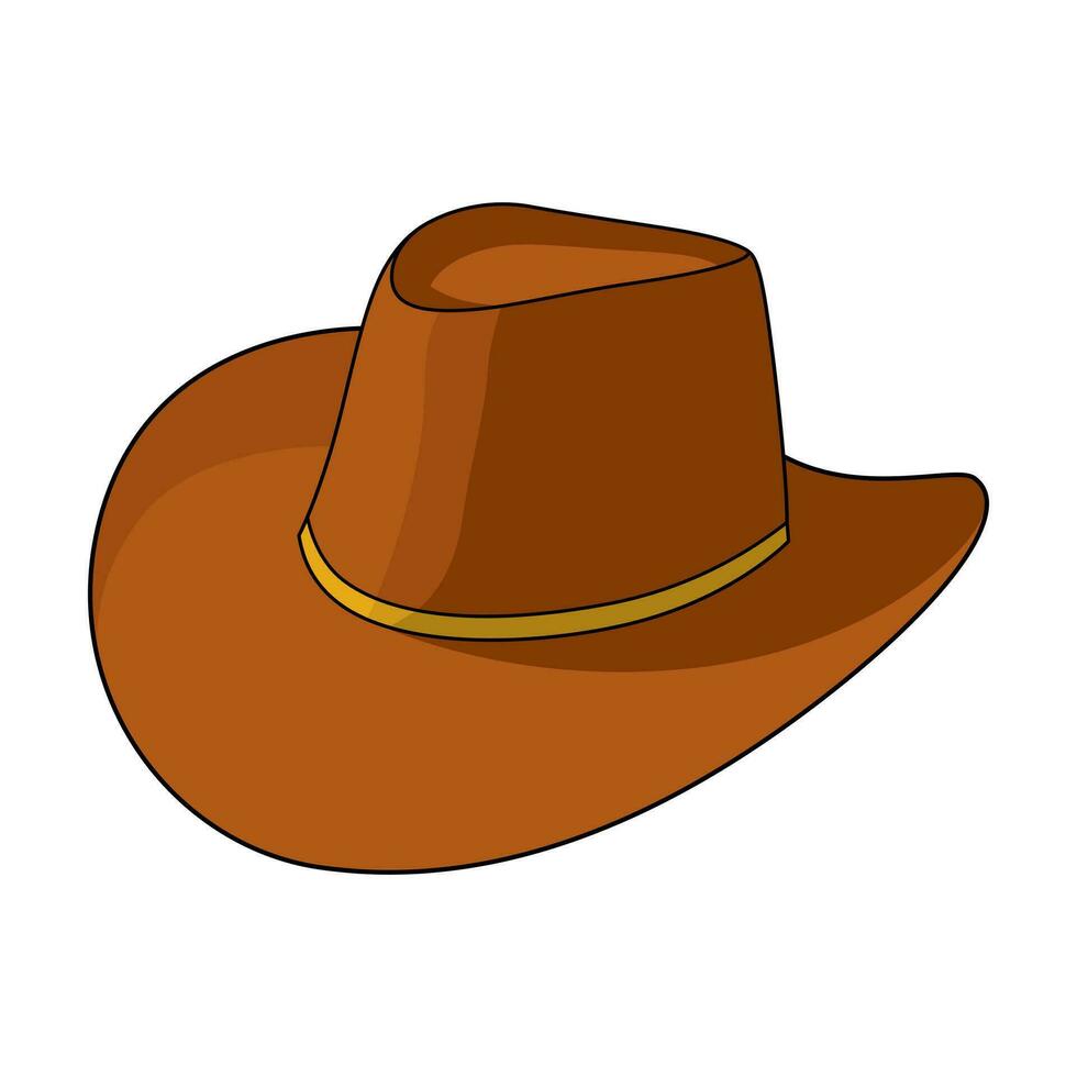 cowboy hat vector illustration, vintage design illustration, isolated on white background