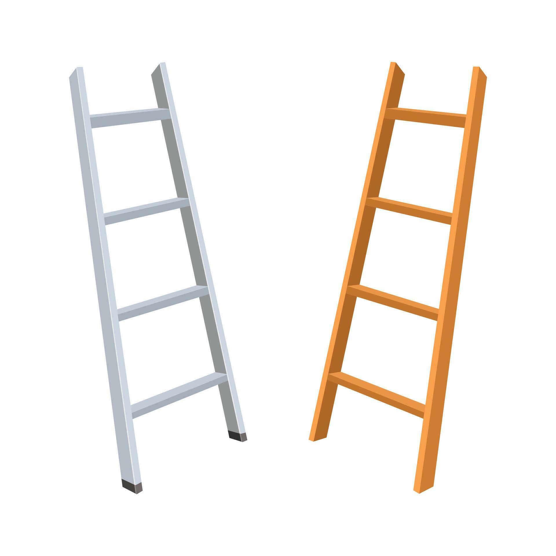 two ladders vector illustration, isolated on white background, ladder