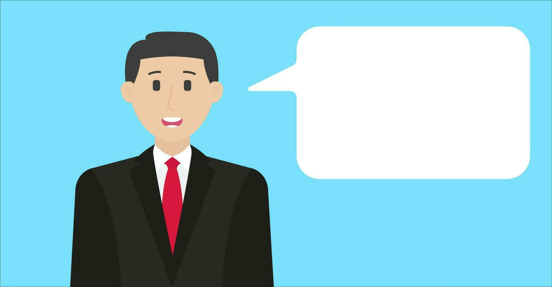 Business man speech bubble talk vector