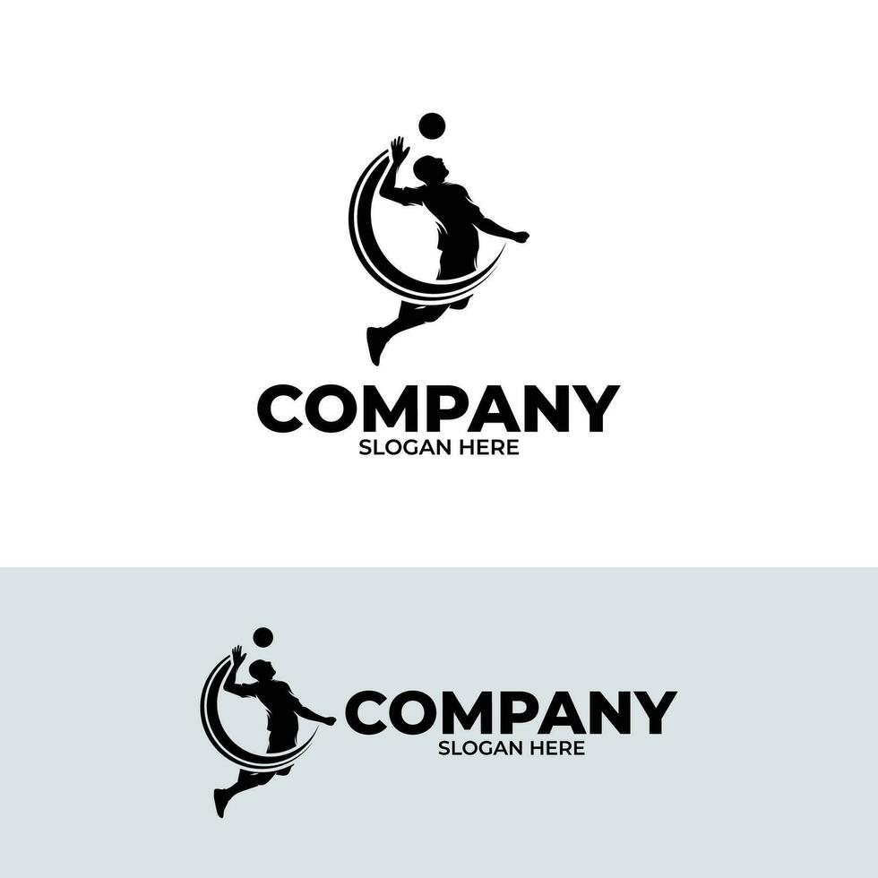 Silhouette of volleyball sport logo design vector