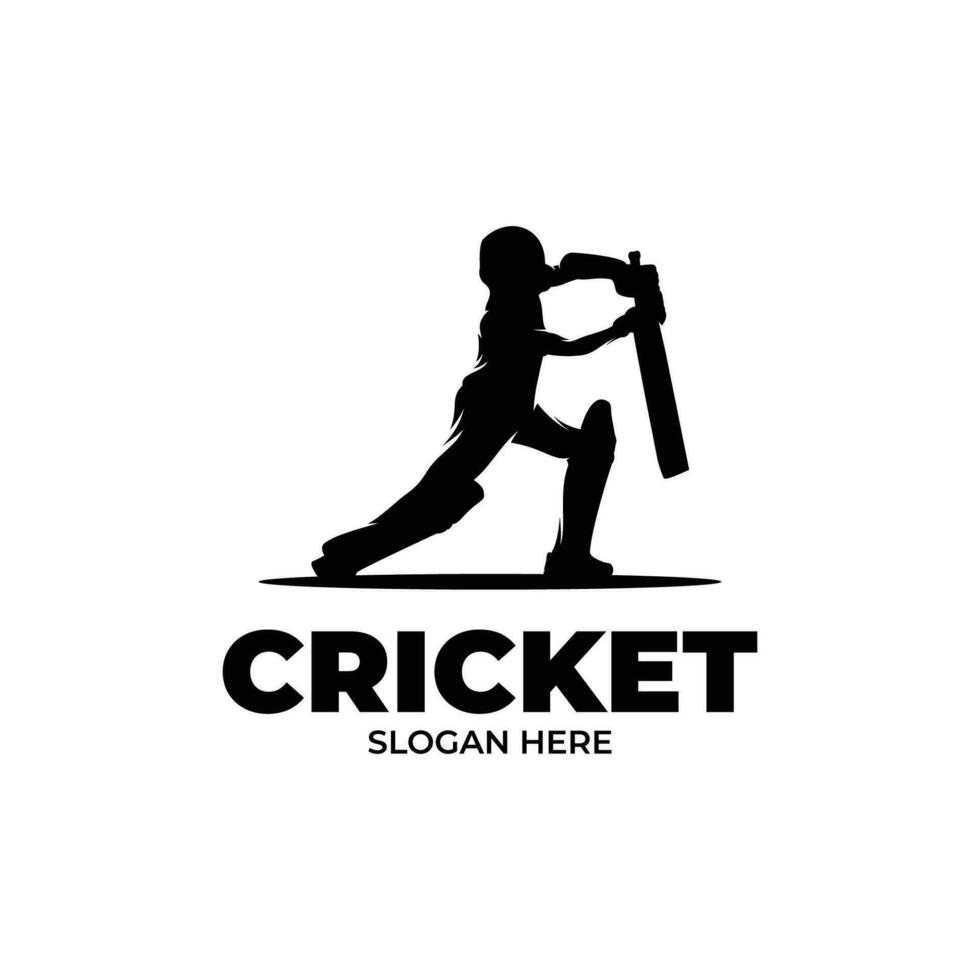 Kids cricket player logo design vector