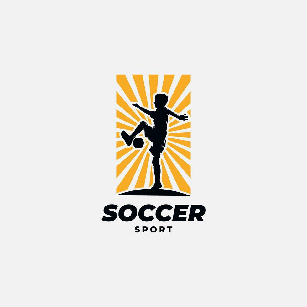 Kids soccer logo design template vector