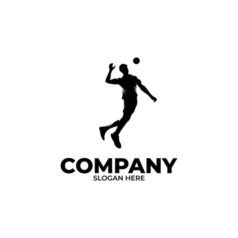 silueta de vóleibol deporte logo diseño vector