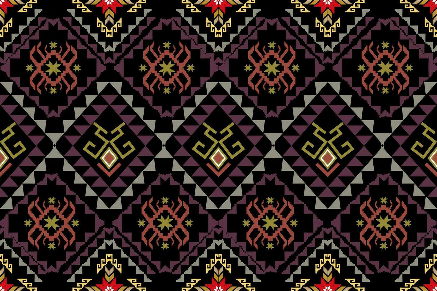Geometric Ethnic pattern design for background,carpet,wallpaper,clothing,wrapping,Batik,fabric,Vector illustration.embroidery style. vector
