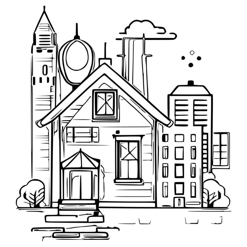 Line art House vector
