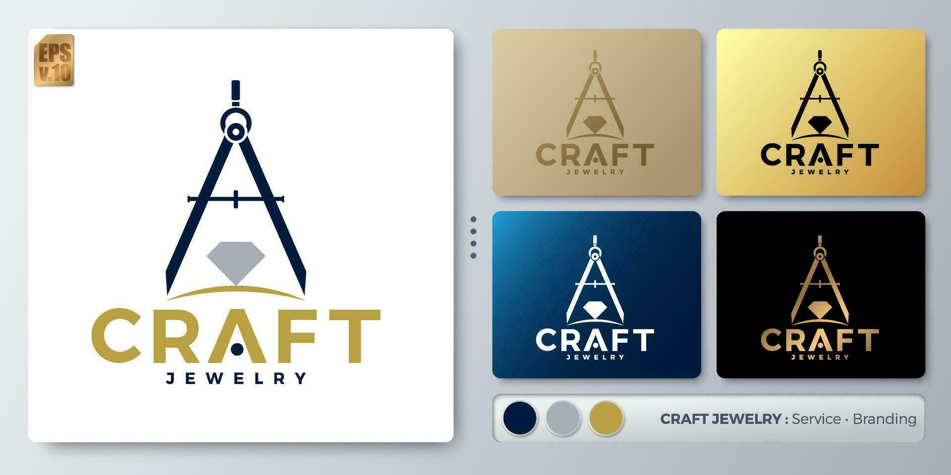 CRAFT Diamond vector illustration Logo design. Blank name for insert your Branding. Designed with examples for all kinds of applications. You can used for company, identity, jewelry shop, service.