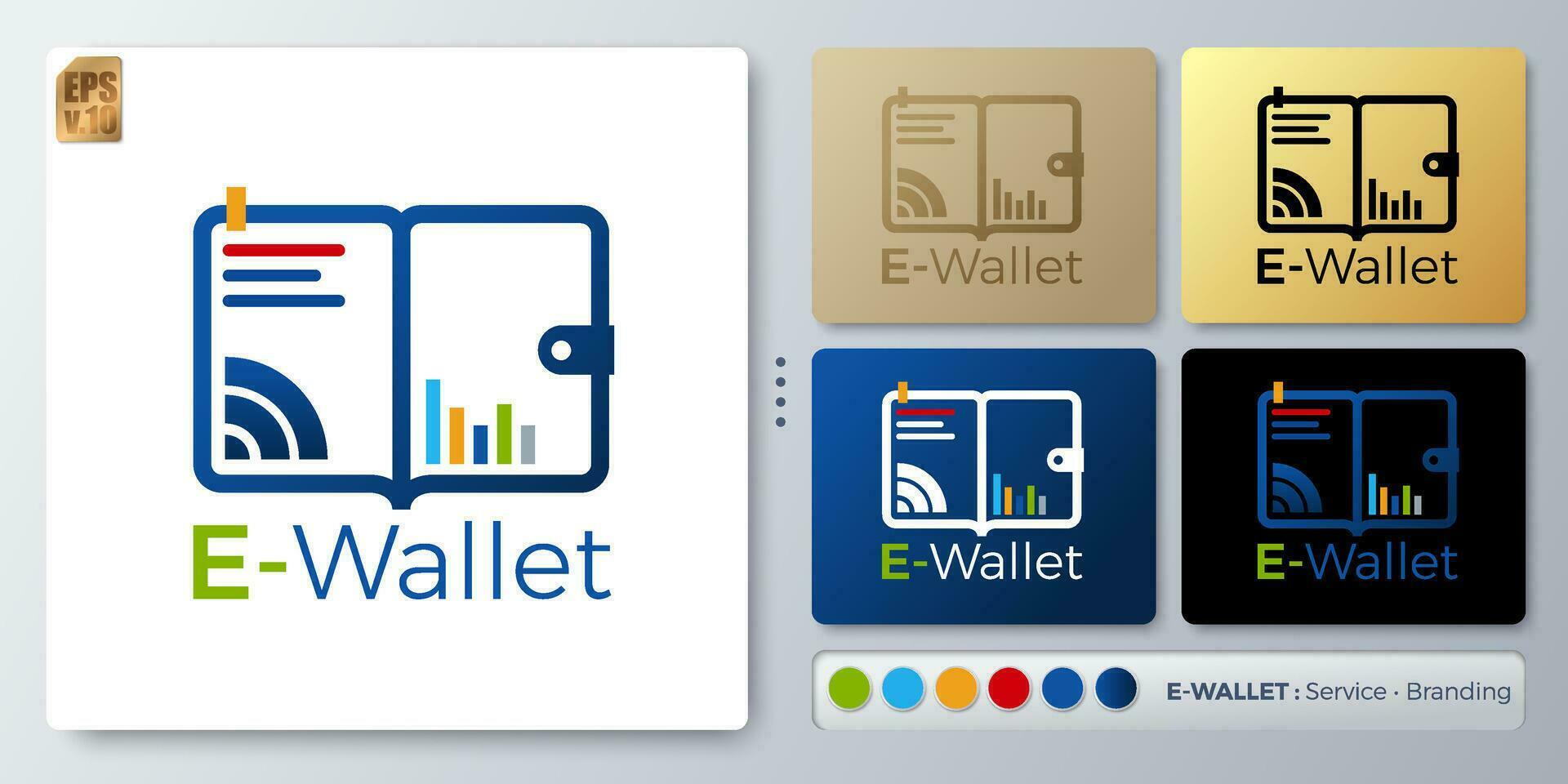Electronic wallet vector illustration Logo design. Blank name for insert your Branding. Designed with examples for all kinds of applications. You can used for company, indentity, payment service.