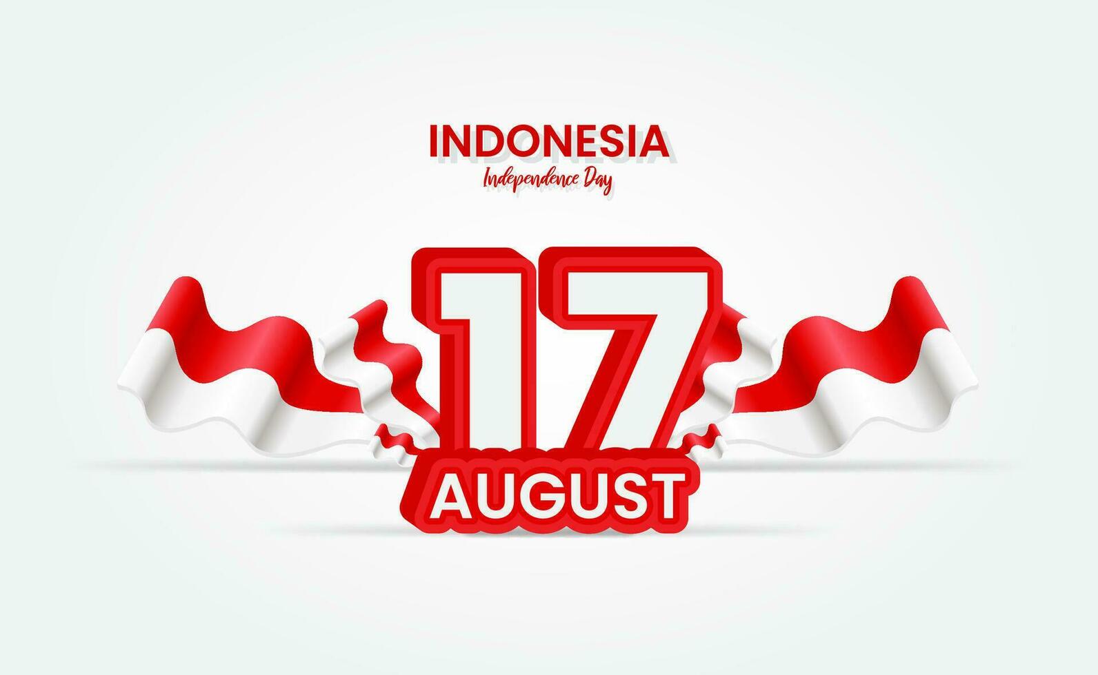 August 17th  Indonesian Independence Day. Background with indonesian flag. Vector illustration