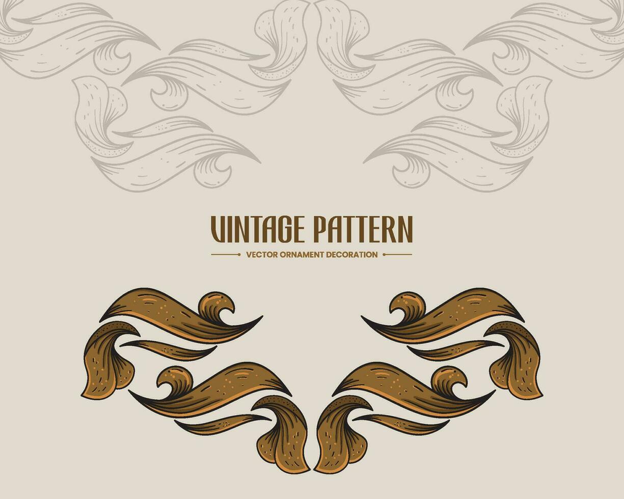 Hand drawn luxury retro vintage classic ornament vector