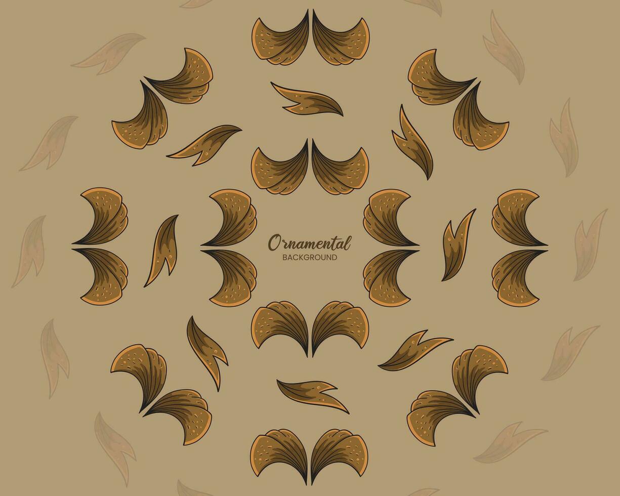 Hand drawn circular vintage classic ornament vector