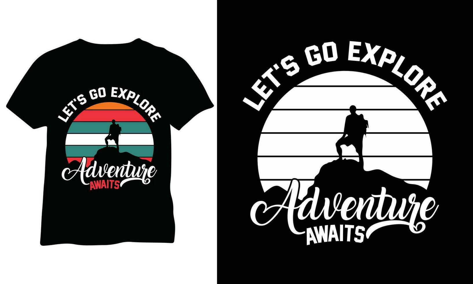 lets go explore adventure awaits eps vector design