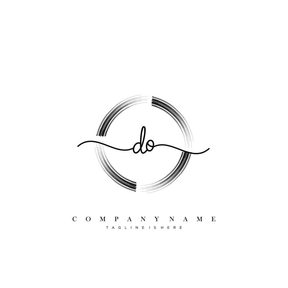 DO Initial handwriting minimalist geometric logo template vector