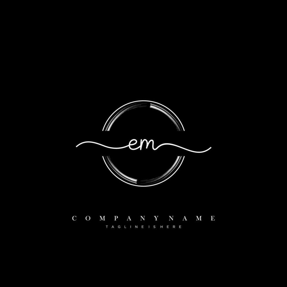 EM Initial handwriting minimalist geometric logo template vector