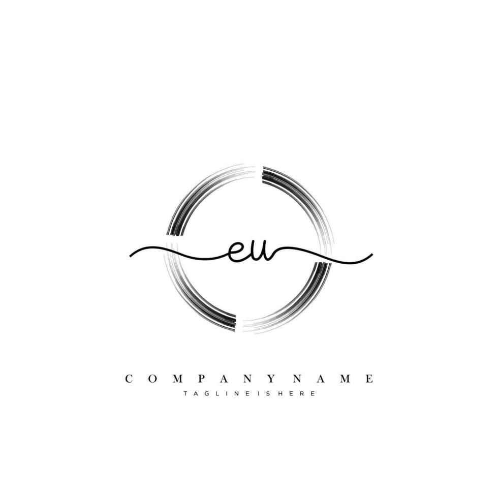 UE inicial escritura minimalista geométrico logo modelo vector