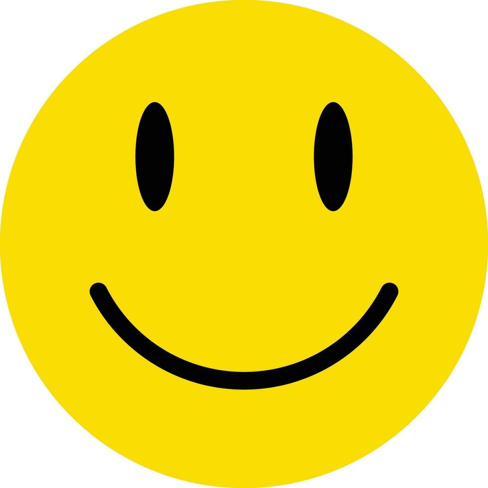 amarillo sonrisa emoji icono vector . amarillo contento cara icono con sonrisa.