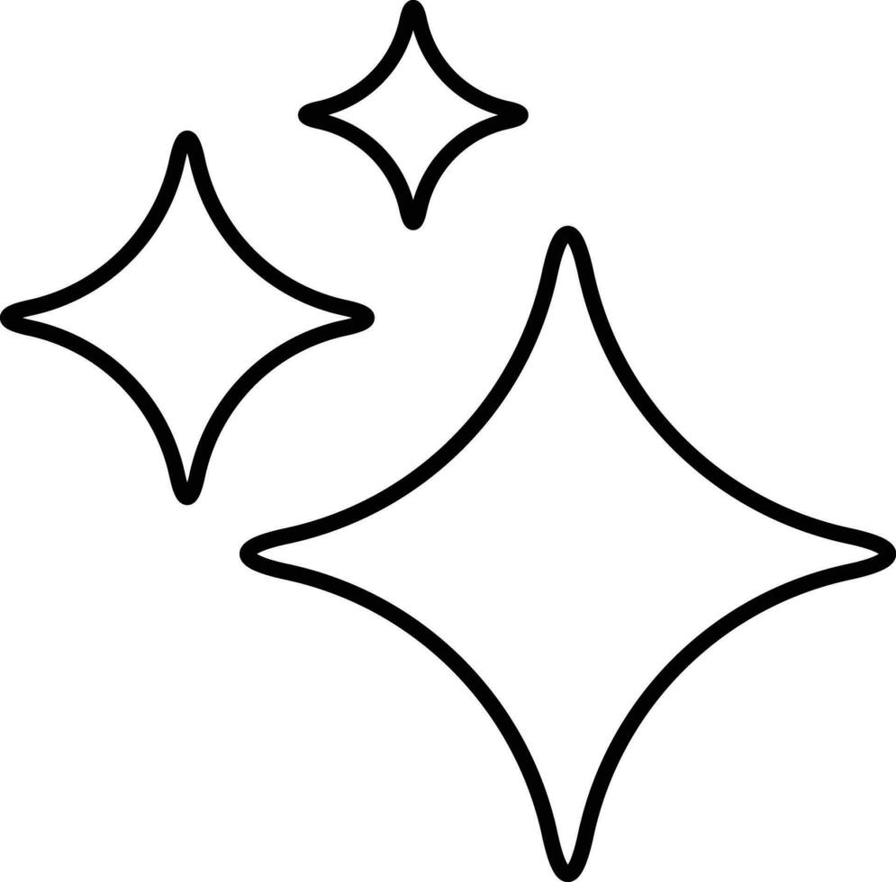 Shine stars icon in line style isolated on white background . Vector illustration
