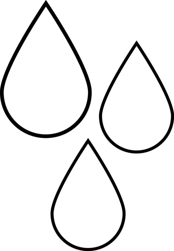 Water drops outline icon. Line black water drops icon vector isolated on white background . Drops of water, rain, oil