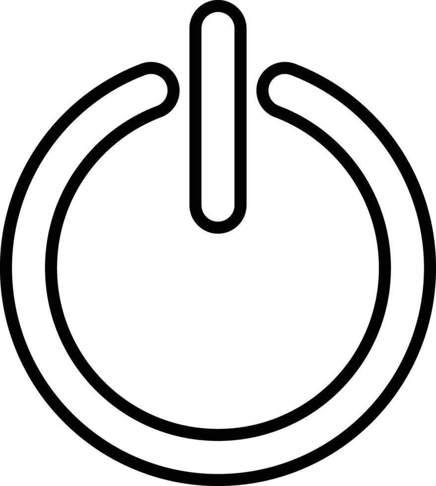 Power icon Vector outline isolated on white background. Shut down icon . Turn off icon