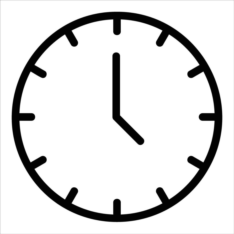 reloj en plano diseño estilo vector