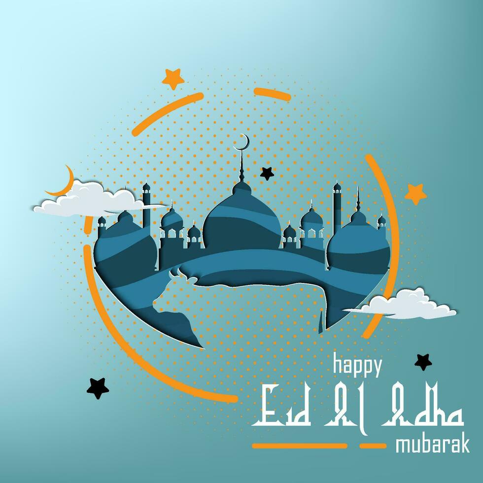 eid adha Mubarak saludo islámico ilustración antecedentes vector diseño