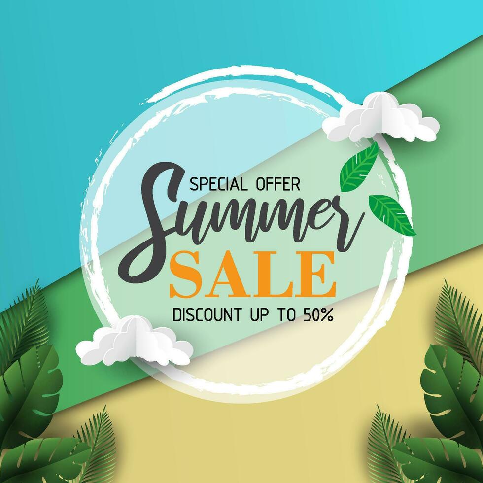 Abstract summer sale bakground for banner, and brochure or social media post vector