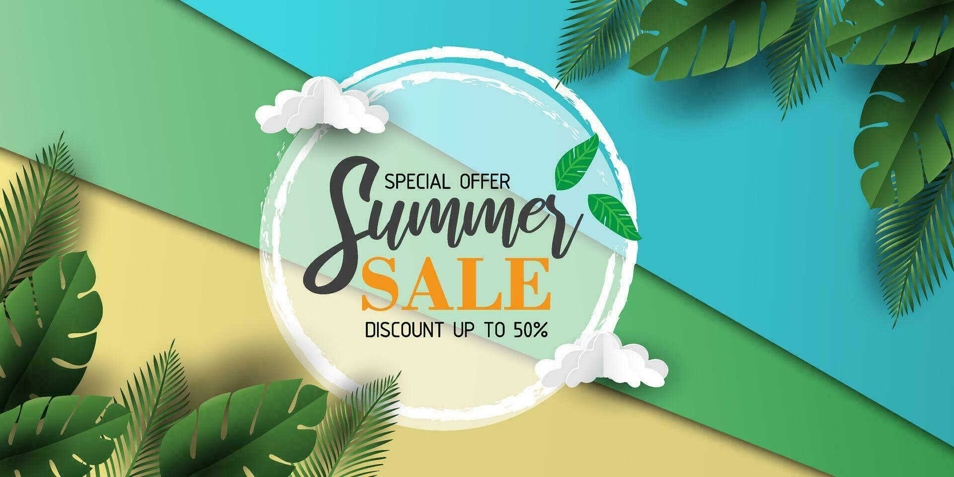 Abstract summer sale bakground for banner, and brochure or social media post vector