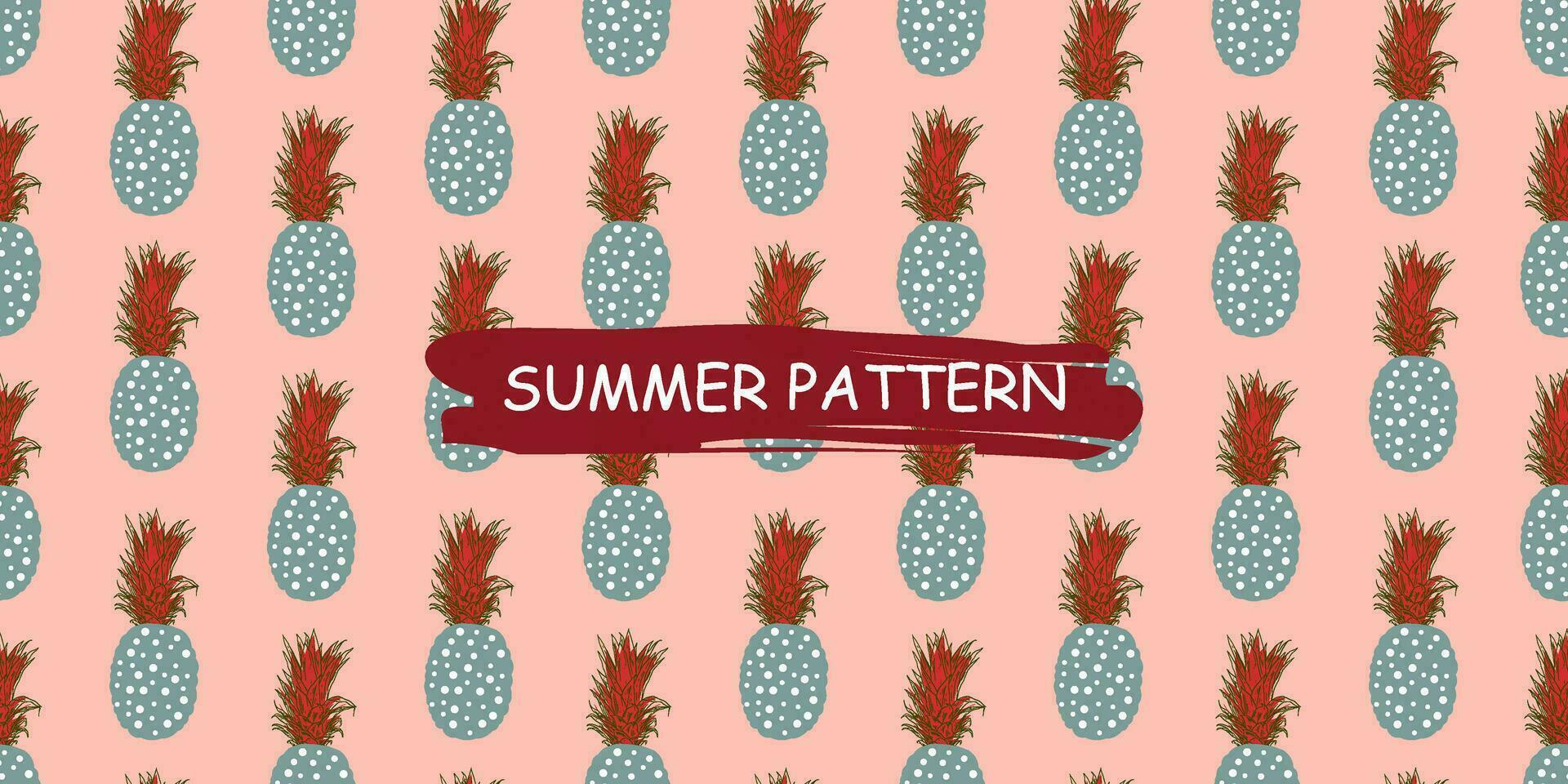 unique abstract summer pineapple fruits seamless pattern background vector