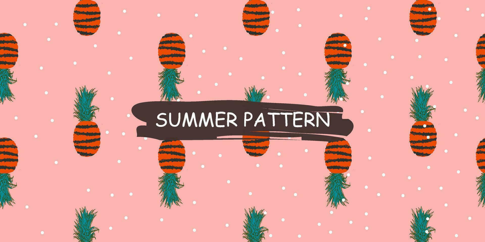 unique abstract summer pineapple fruits seamless pattern background vector