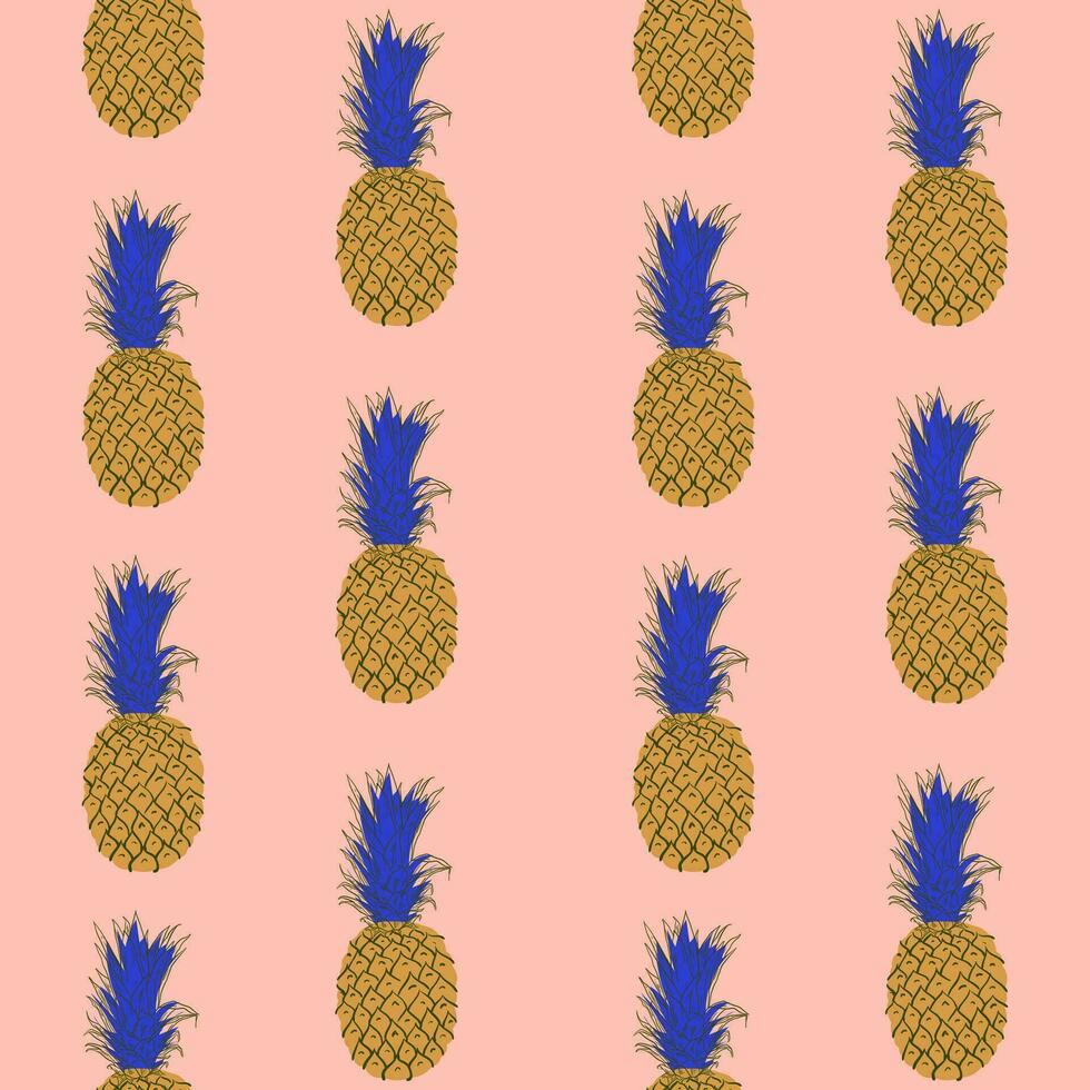 unique abstract summer pineapple fruits seamless pattern background vector