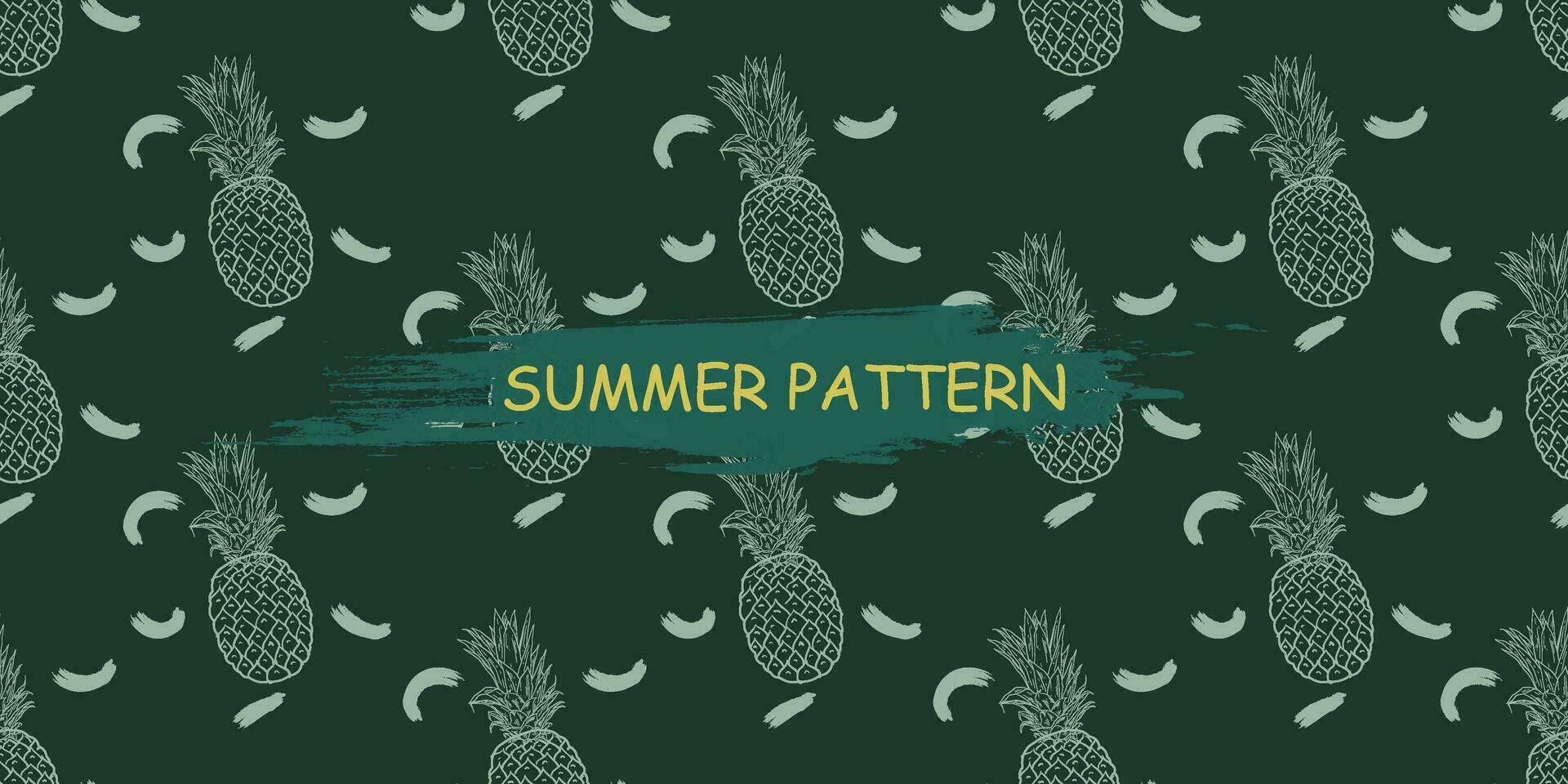 unique abstract summer pineapple fruits seamless pattern background vector