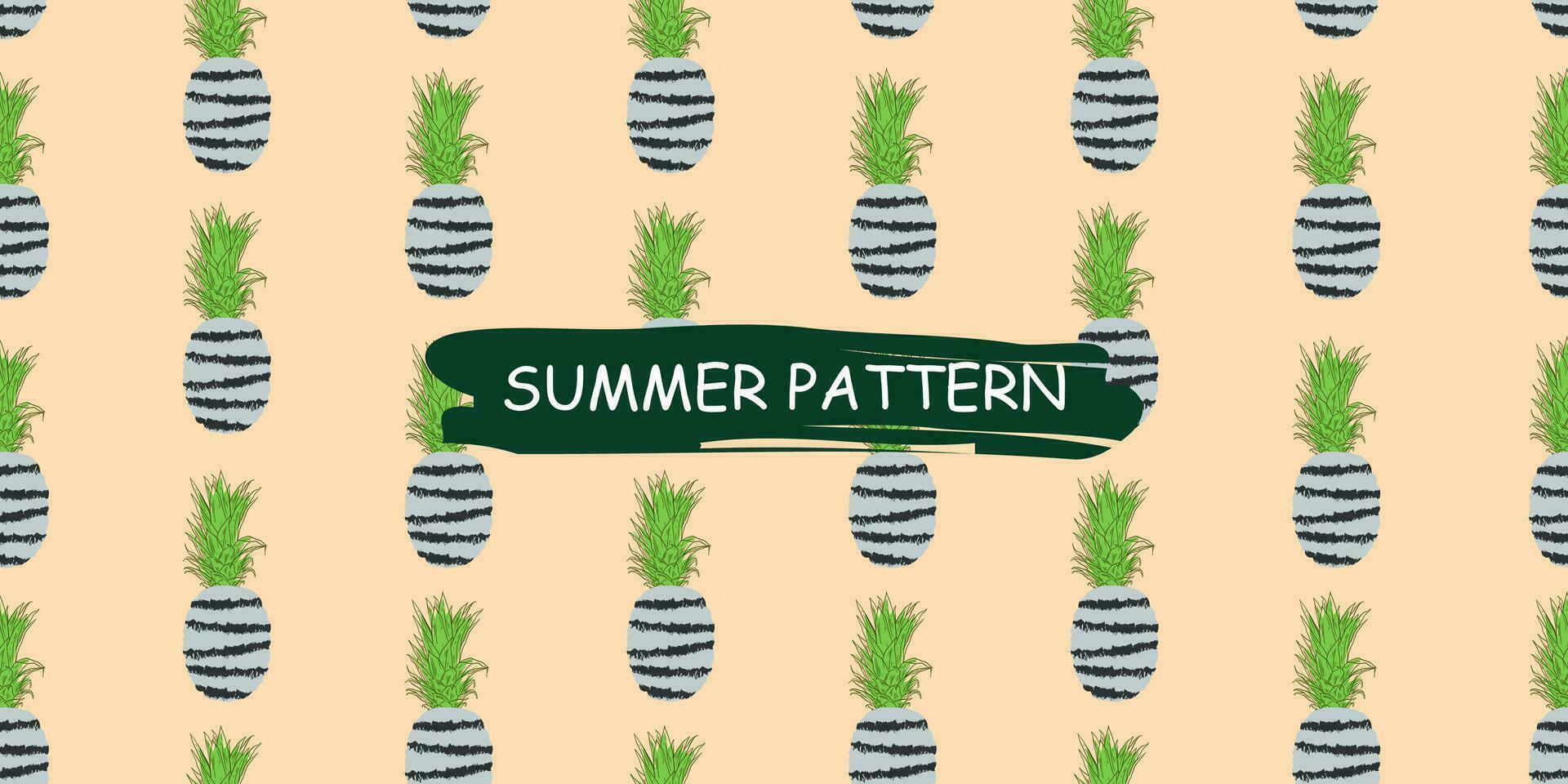 unique abstract summer pineapple fruits seamless pattern background vector