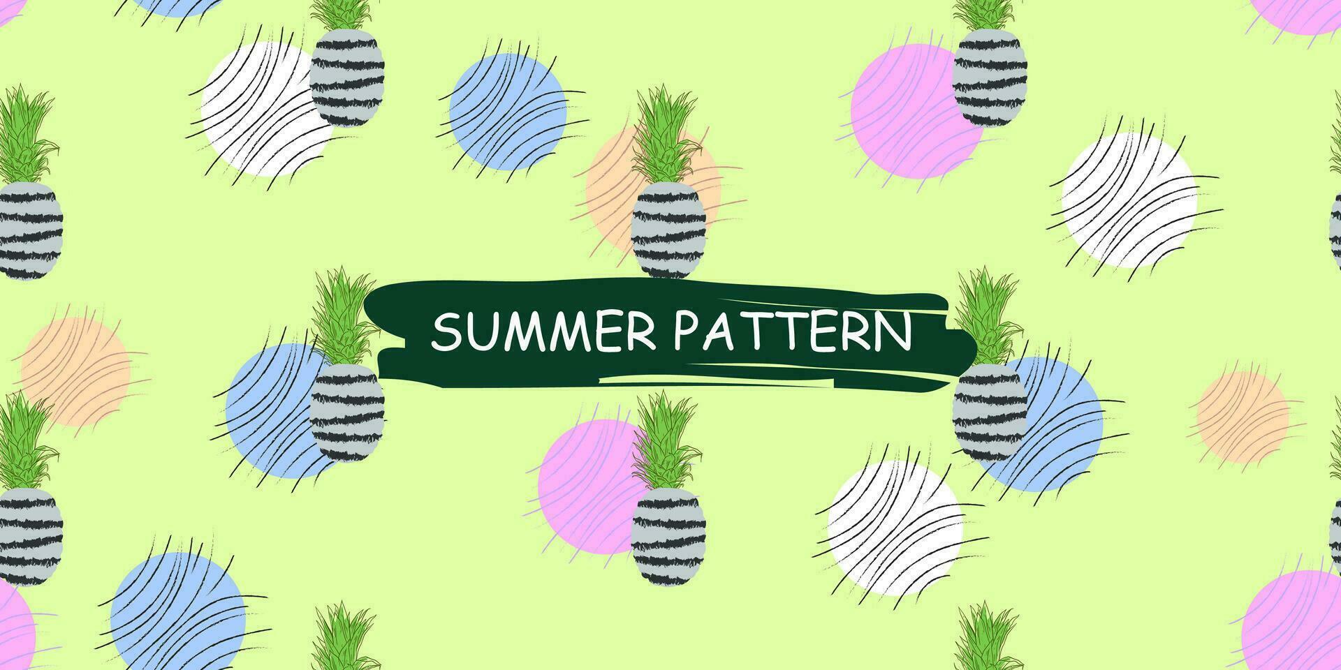 unique abstract summer pineapple fruits seamless pattern background vector