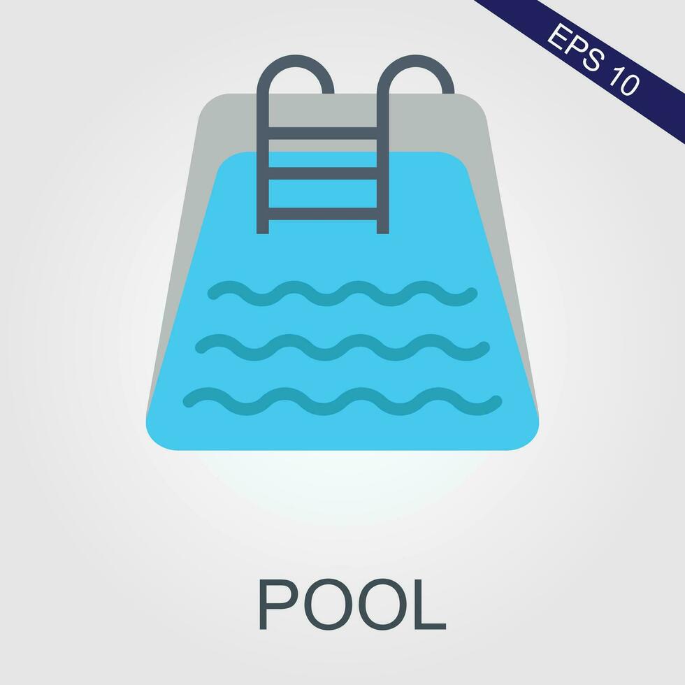 pool flat icons eps file vector